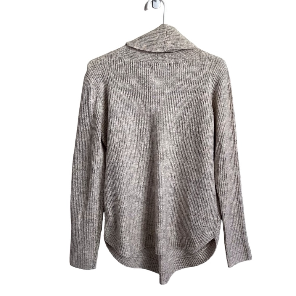 Tahari Womens Turtleneck Sweater Beige Tan Ribbed Knit Neutral Coastal Medium - Picture 2 of 7
